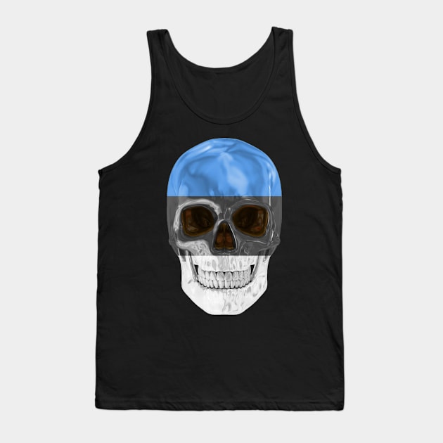 Estonia Flag Skull - Gift for Estonian With Roots From Estonia Tank Top by Country Flags